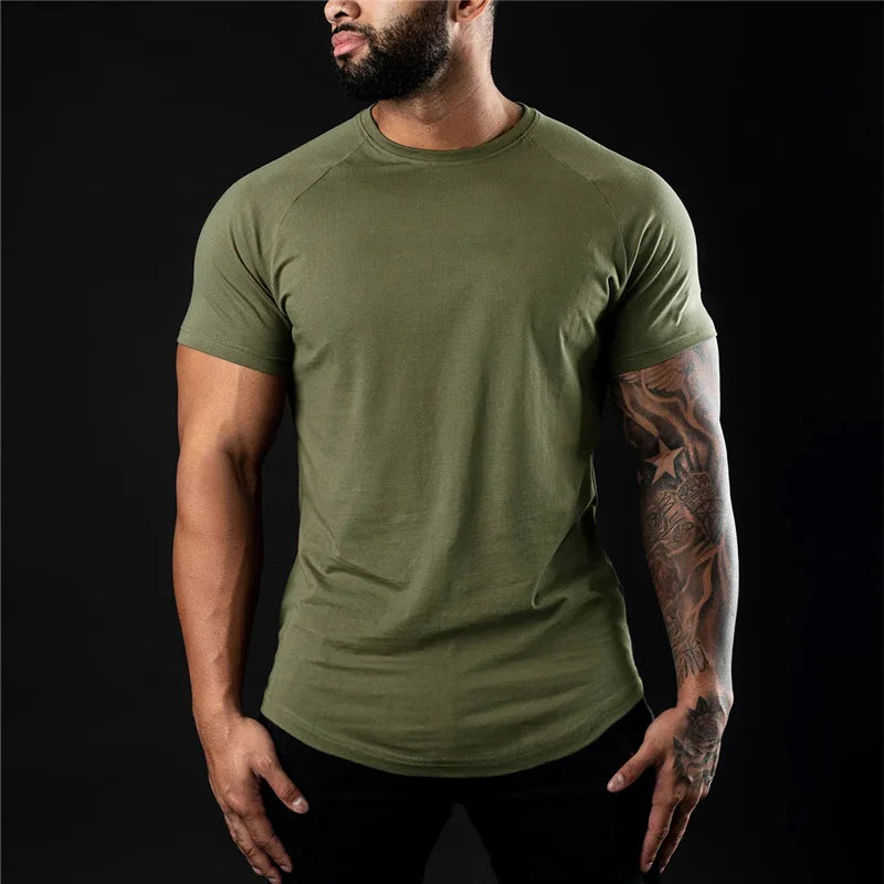 Men's Slim Fit Round Neck T-Shirt for Summer Gym