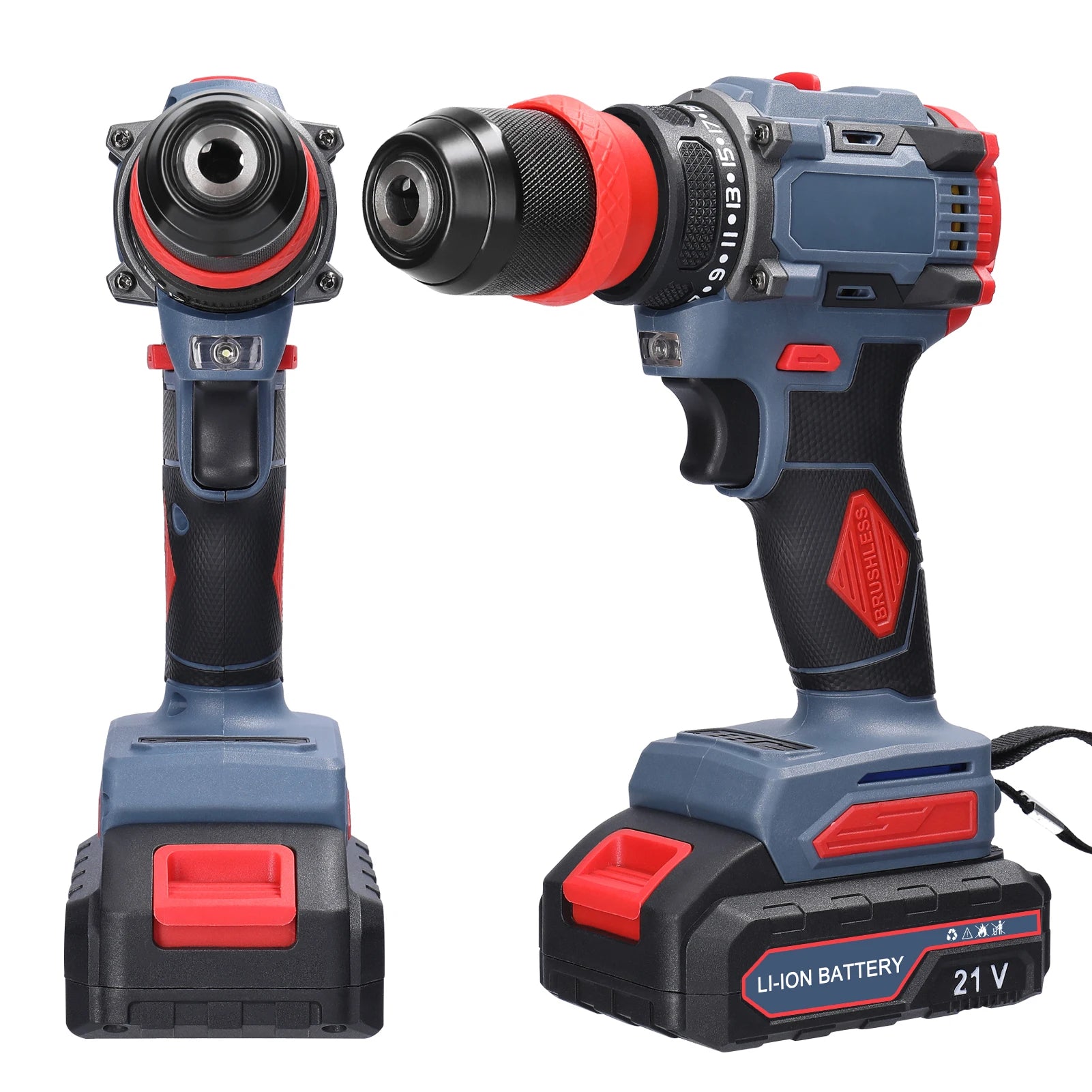 21V 2in1 Electric Drill Rechargeable Screwdriver 55Nm Torque Brushless Screwdriver Practical Screw Driver Repairing Power Tool