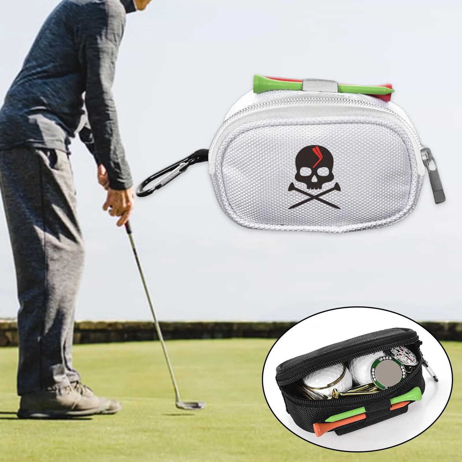 Convenient Golf Ball Pouch with Zippered Waist