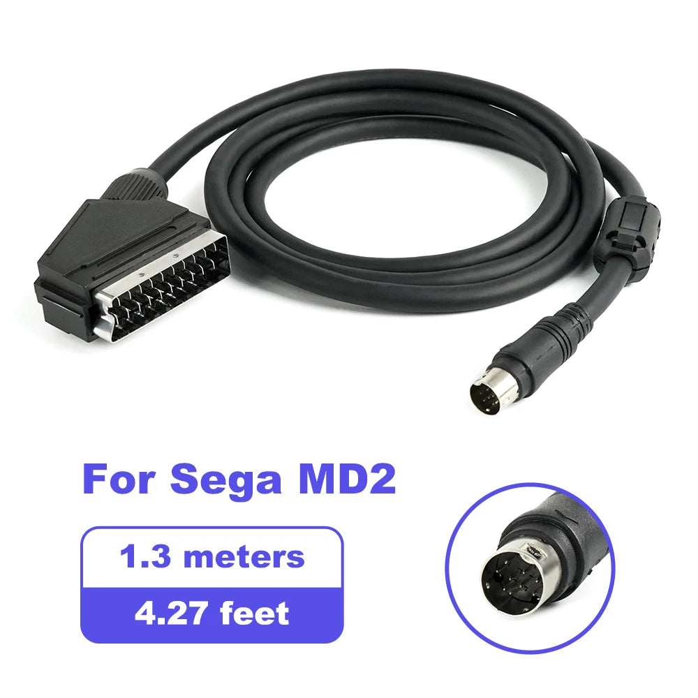 Cáp RGB SCART 1.3m Cho Console Game Cổ Điển Retro