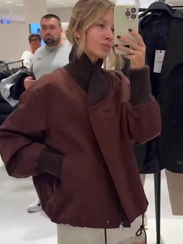 Áo Khoác Nữ Cổ Điển Dày Dặn Cotton Mùa Thu Đông