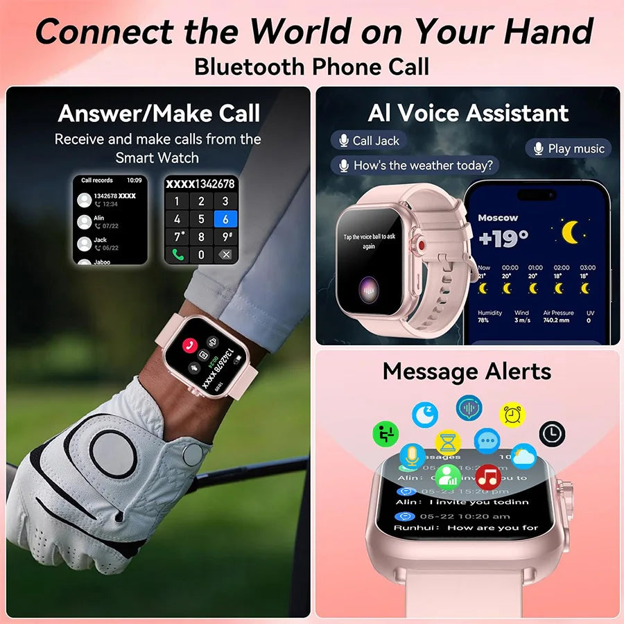 Đồng hồ thông minh HD 1.85, 110+ chế độ thể thao IP68