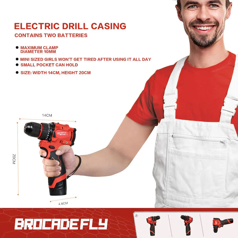for Milwaukee 12V Battery less Compact Electric Screwdriver Hand Drill Impact Drill Cordless Multifuctional Screwdriver