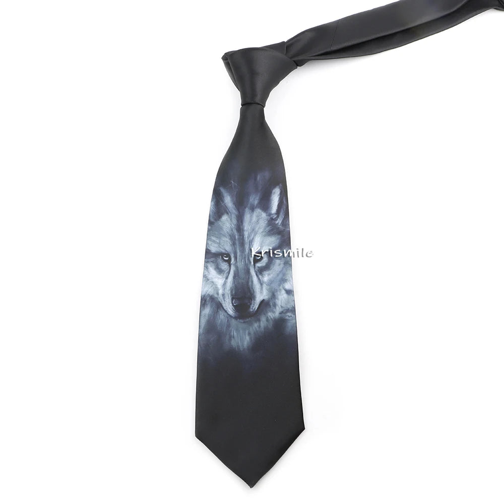 Cà vạt lụa giả cổ điển họa tiết động vật & kiến trúc