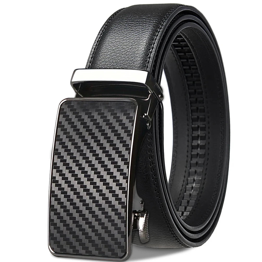 High quality men's leather belt - Automatic adjustment black/brown