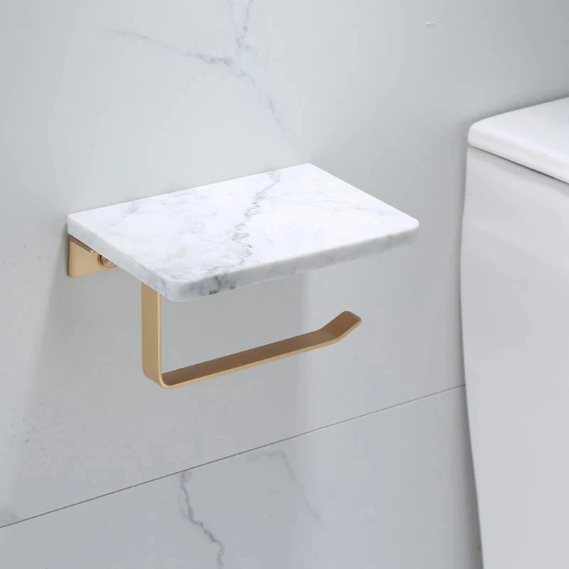 Bathroom Paper Holder Gold and White Marble Bathroom Paper Roll Holder Tissue Holder Box  Rack Toilet Paper Holder Tissue Boxes - Daisan Mart