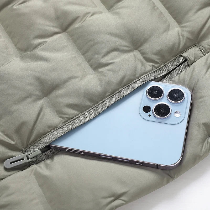 Men's waterproof down jacket keeps warm outdoors