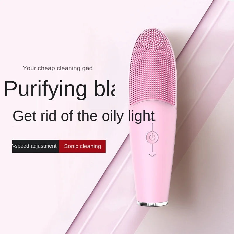 Waterproof Ultrasonic Vibrating Hot Silicone Facial Cleanser