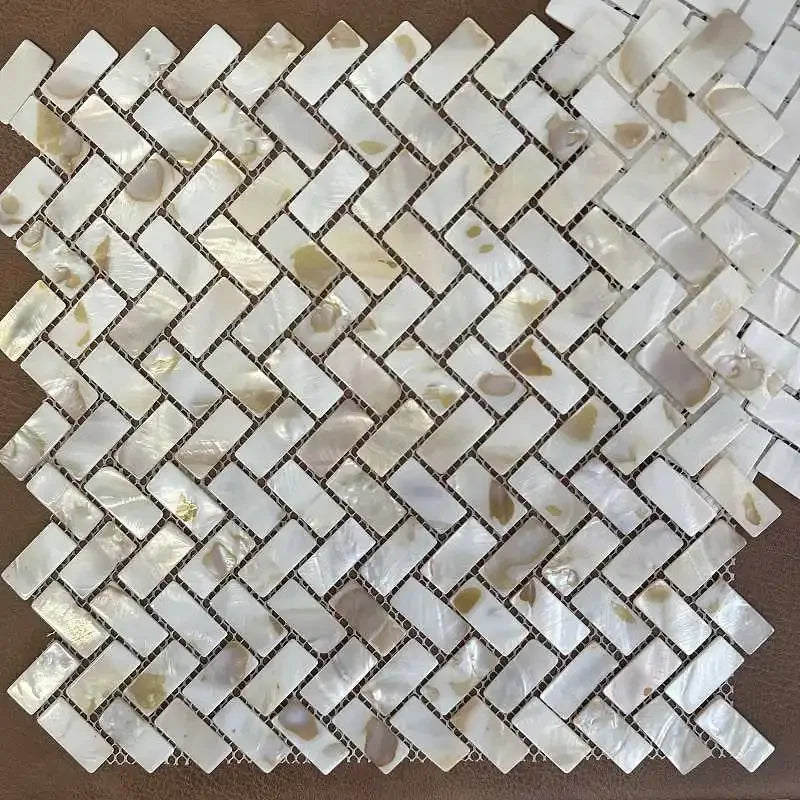 Gạch Vảy Cá Ốc Trắng Tự Nhiên Ốp Tường Bếp Tắm