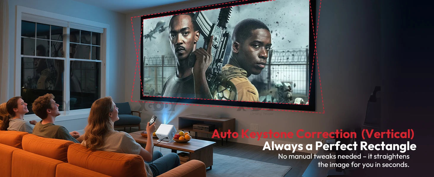 XGODY Gimbal N6 Pro 4K Projector Netflix Officially 700 Ansi Native 1080P Auto Focus Whale OS TV for Movie Home Theater - Daisan Mart