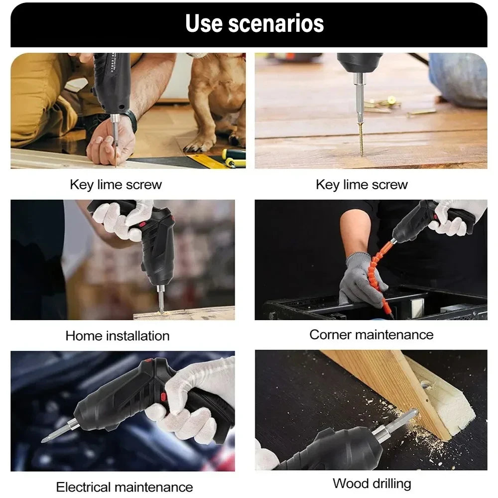 Electric Screwdriver Battery Rechargeable Cordless Screwdriver Powerful Impact Wireless Screwdriver Drill Electric Screw Driver