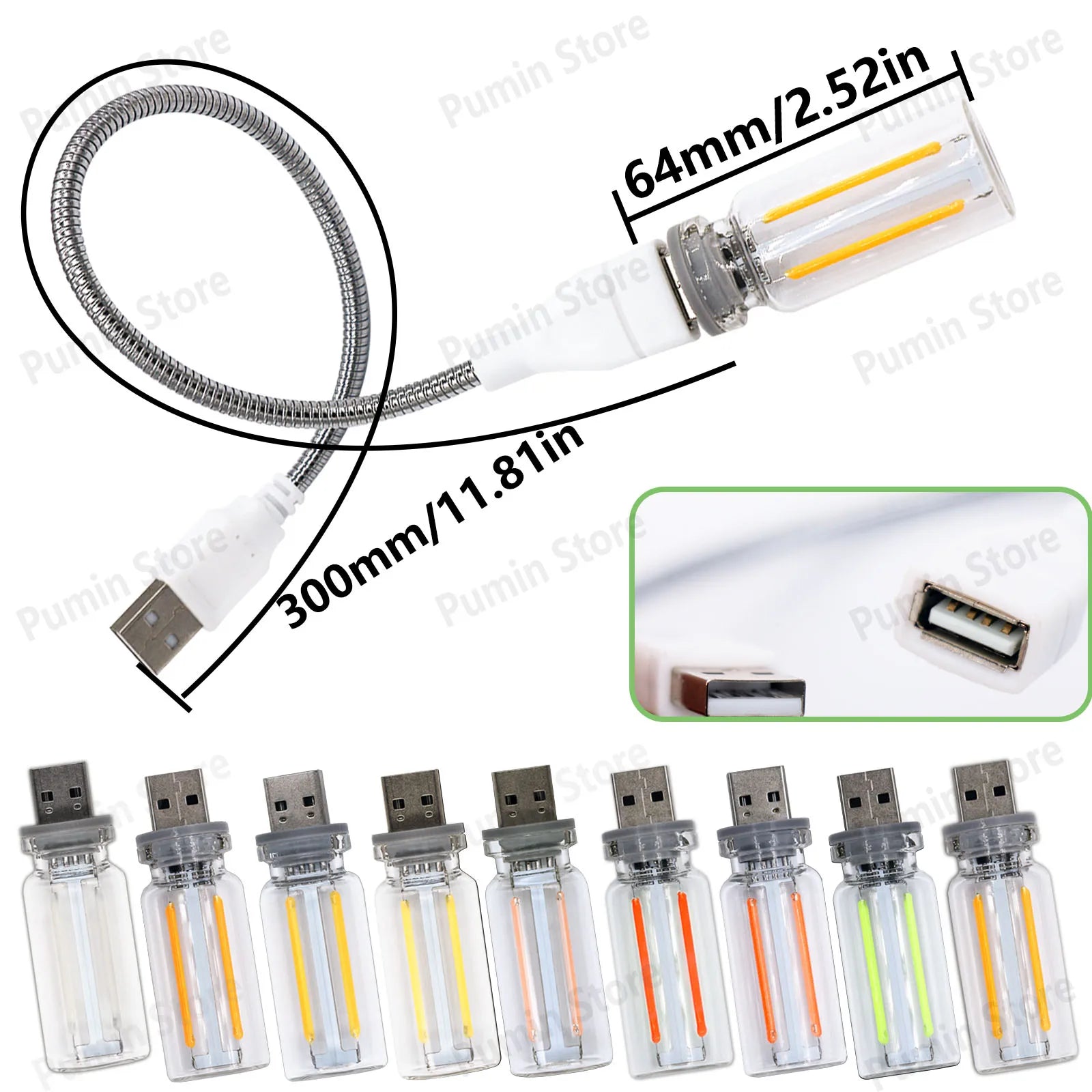 USB Bendable LED Night Light - Multi-Color Light