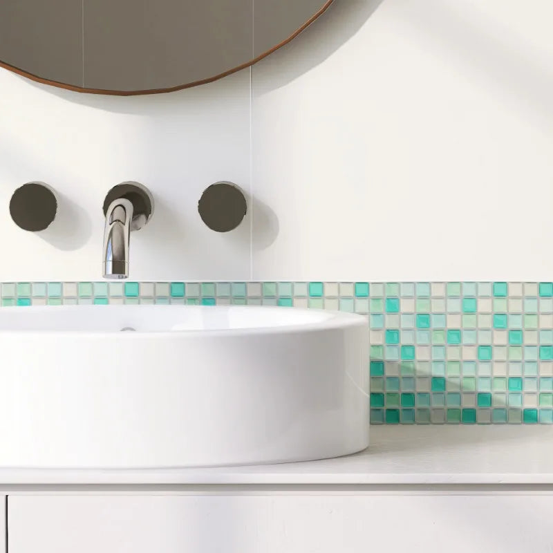 Crystal Mosaic Tile Wall Sticker 5/10PCS 3D Self Adhesive Waterproof DIY Backsplash Wallpaper Bathroom Kitchen Home Decoration