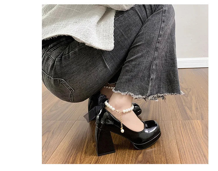 Giày Cao Gót Nữ Sang Trọng Nơ Lụa Dự Tiệc Cưới