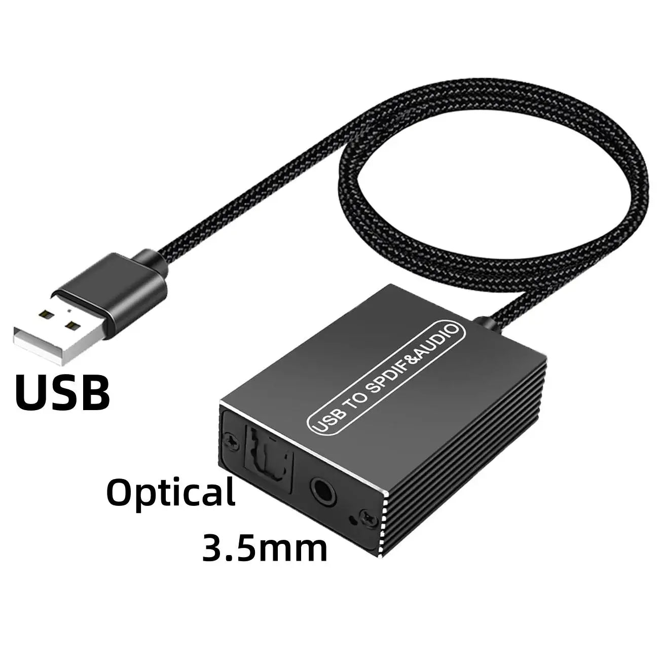 USB A sang TOSLINK & 3.5mm - Bộ chuyển âm thanh