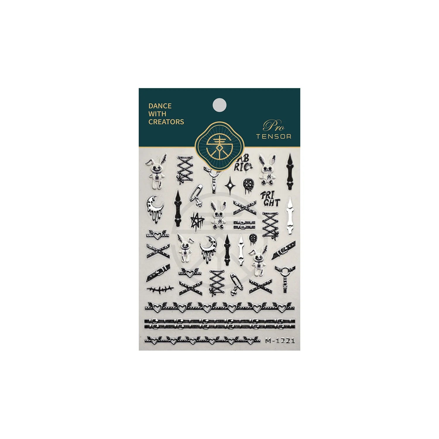 Thỏ Thiên Thần Bóng Tối: Nhãn Dán Móng Punk Halloween