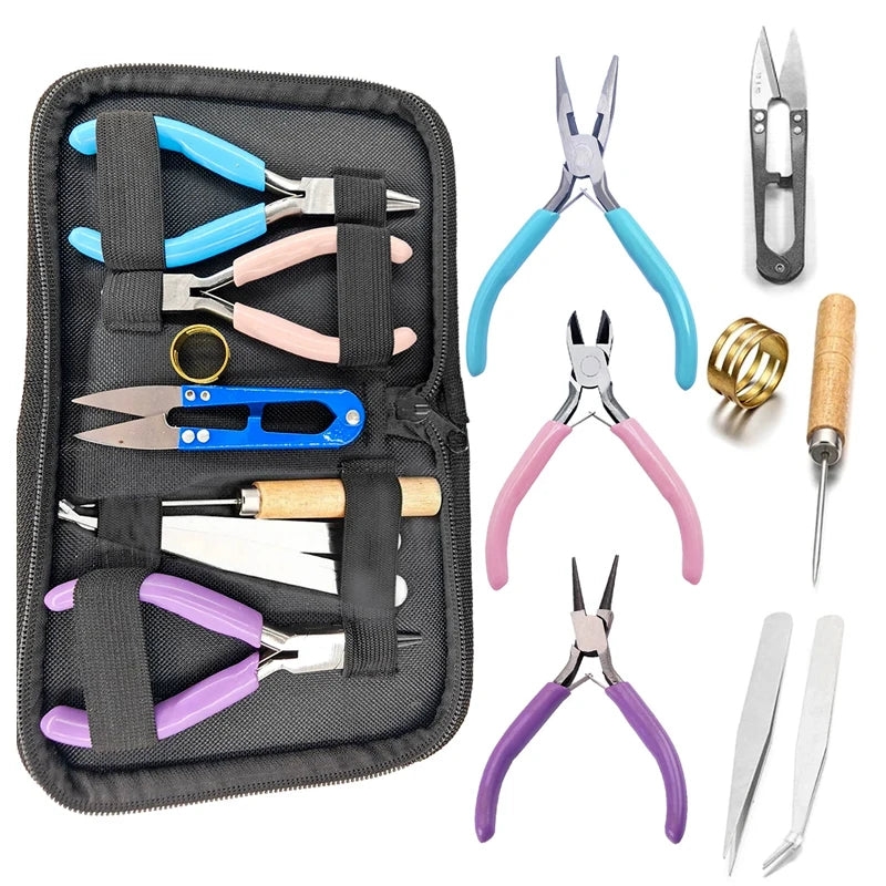 Jewelry Making Tool Set: Pliers, Scissors, Ring Opener, Helping Hand