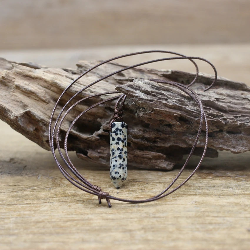 Hexagonal Natural Quartz Stone Necklace