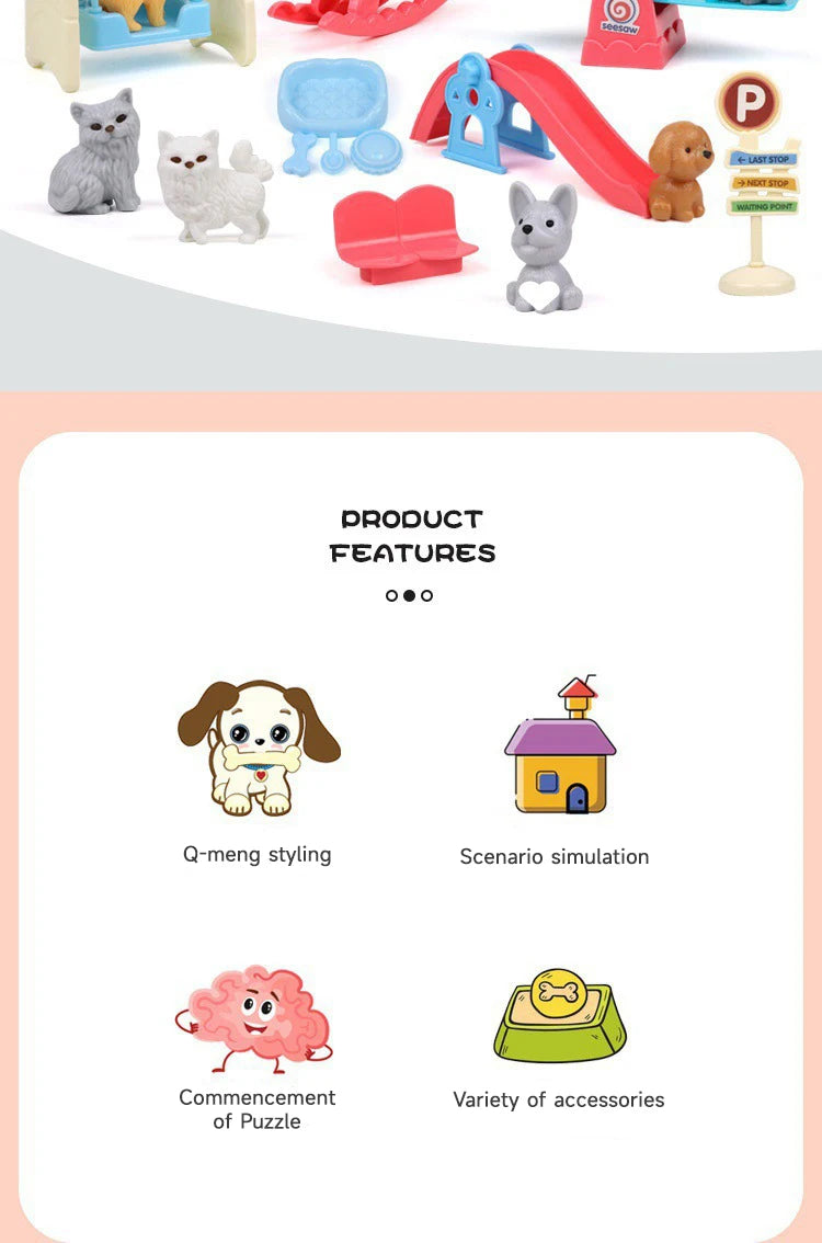 Bộ Đồ Chơi Gia Đình Thú Cưng Mini Dễ Thương Cho Bé