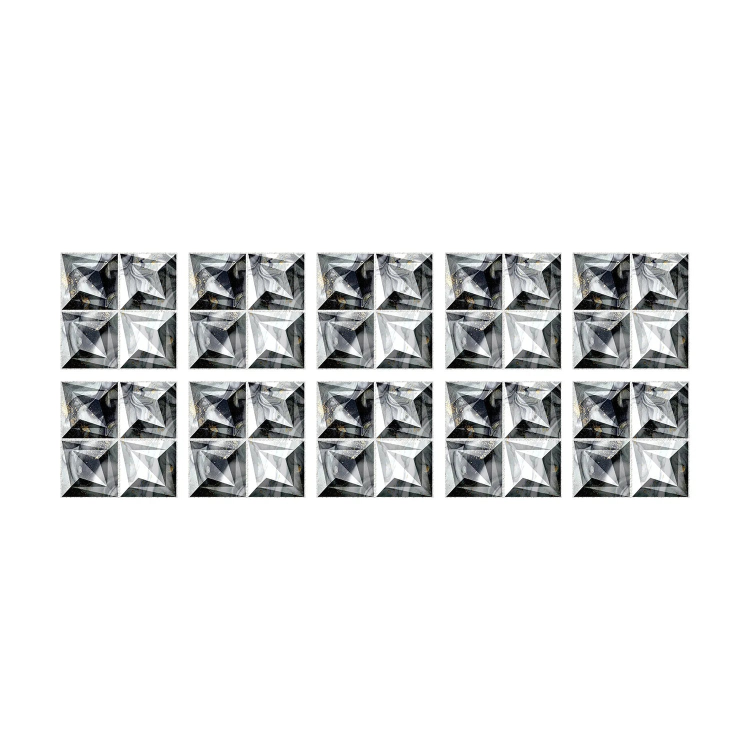 10 Waterproof Marble Mosaic Tile Stickers