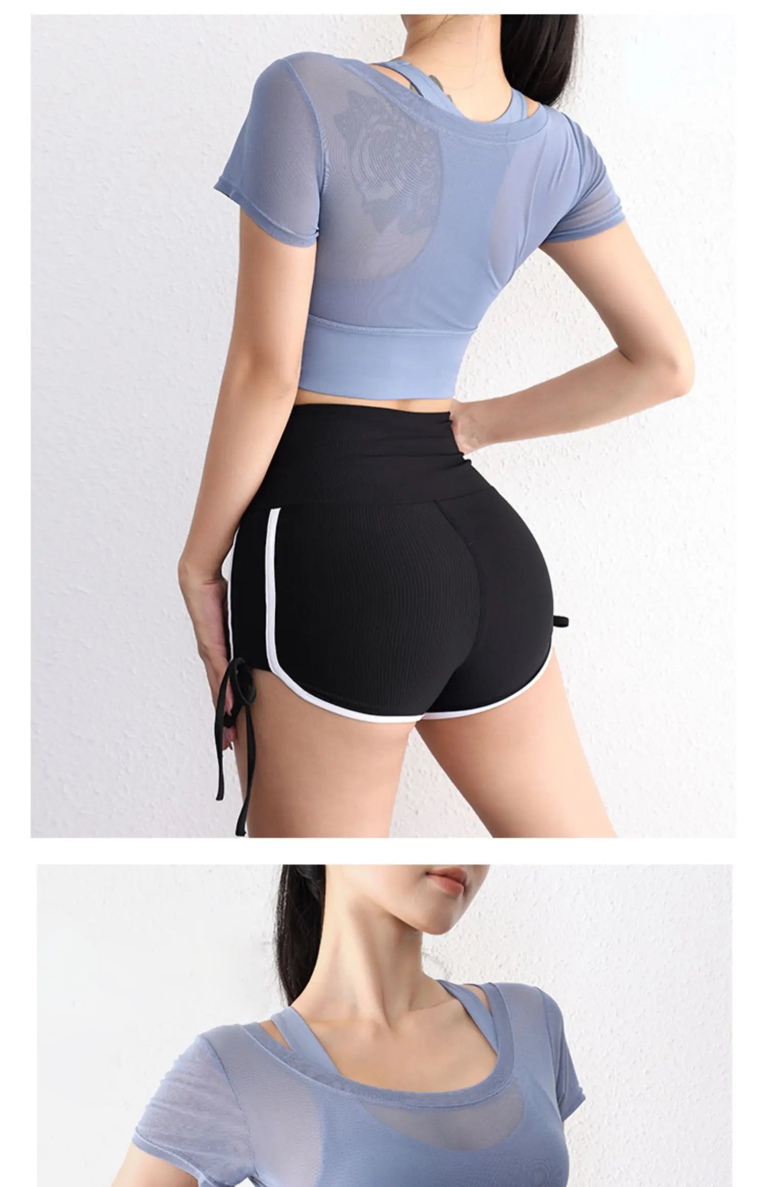 Áo Croptop Lưới Thoáng Tập Gym Nữ Năng Động Hè