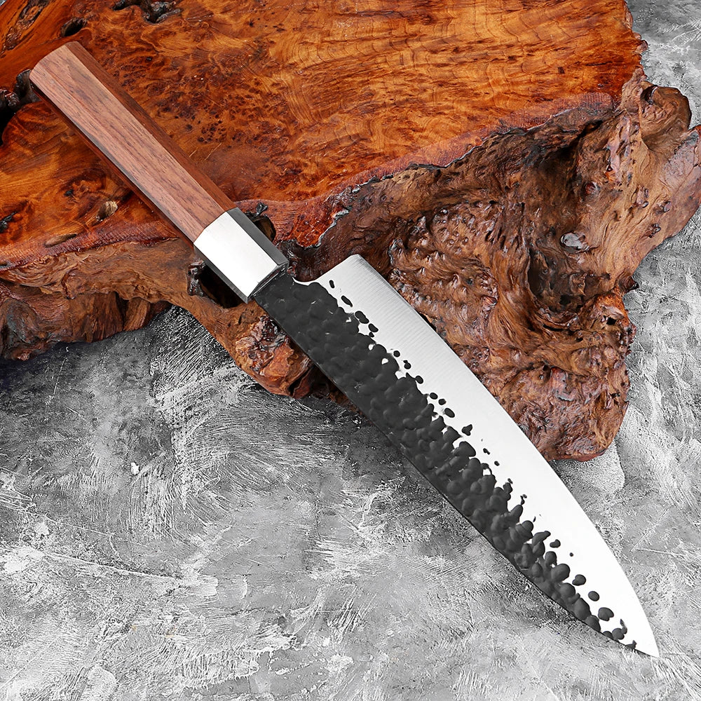 XITUO 8 Inch Japanese Gyuto Chef Knife,5Cr15Mov High Carbon Steel Kitchen Knife,Hand Forged Cooking Knife with Octagonal Handle - Daisan Mart