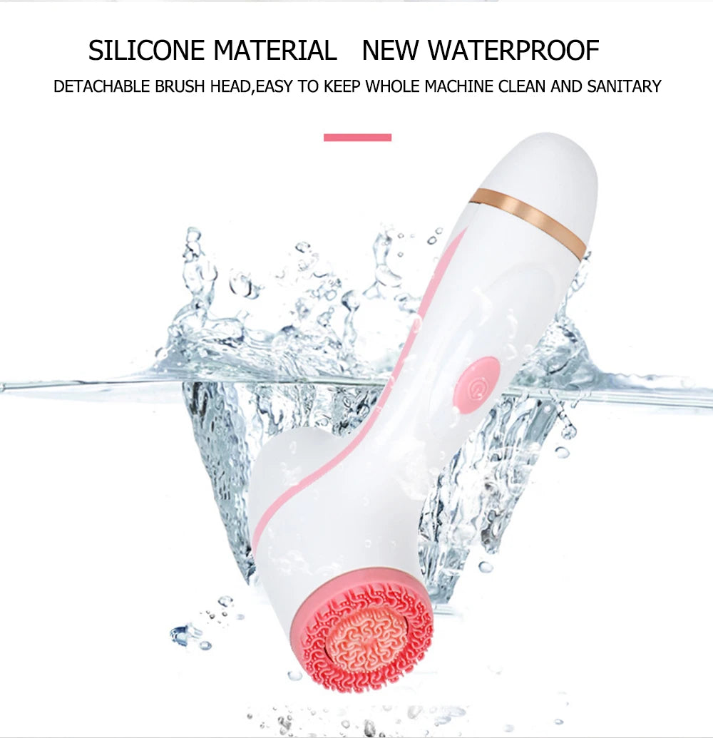 3-Head Ultrasonic Facial Cleanser for Deep Cleansing