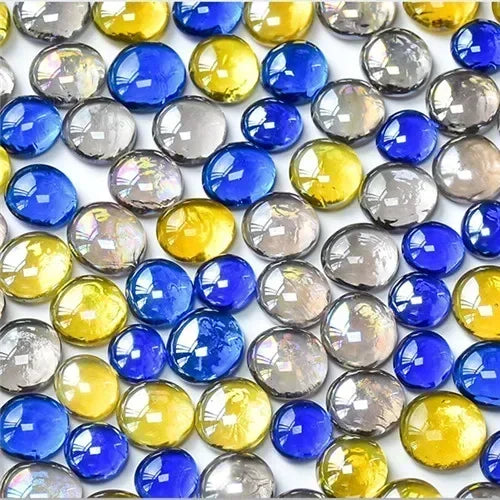 DIY Multicolored Round Glass Mosaic Beads 100g