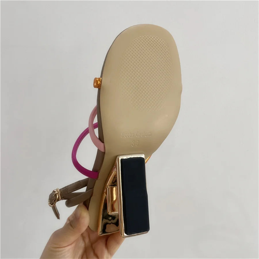 Gladiator Style Summer High Heel Sandals Size 42