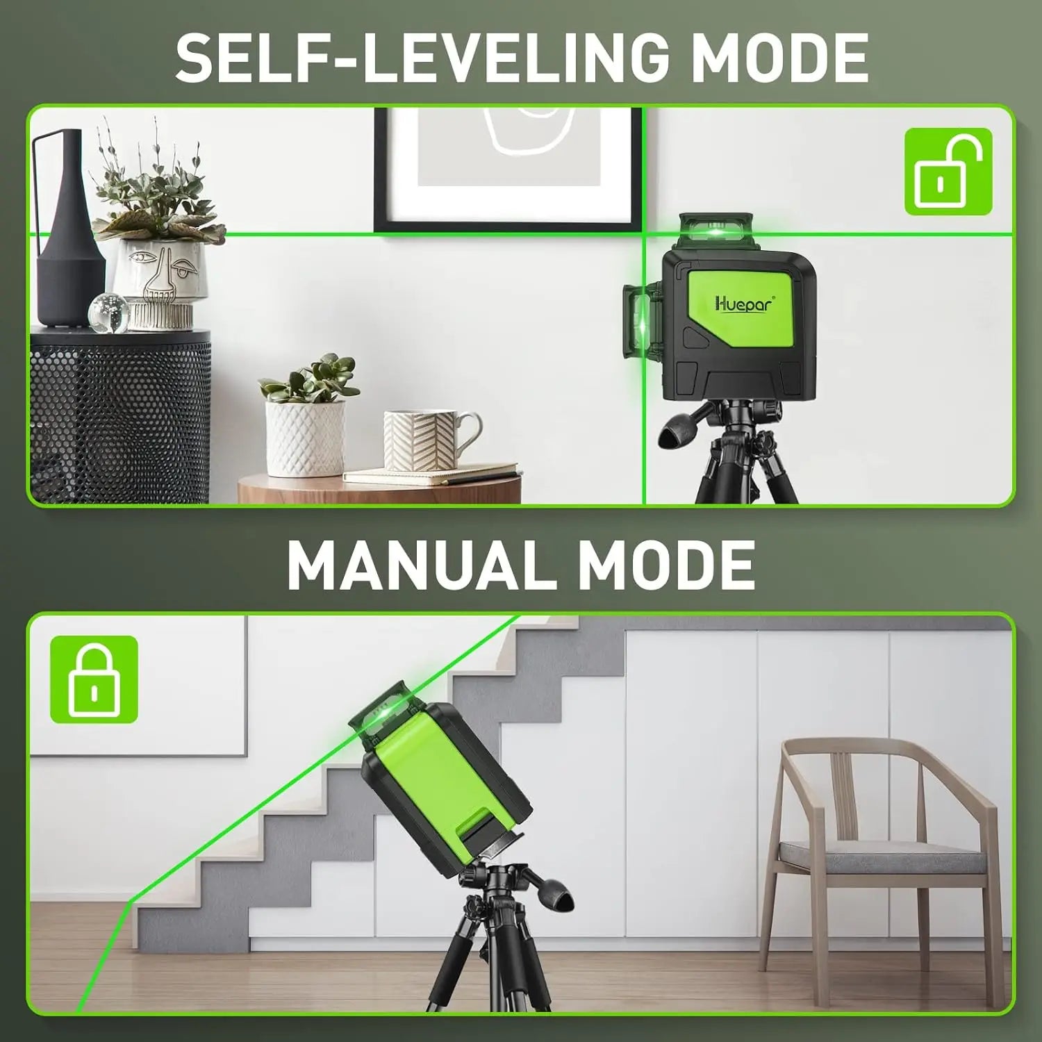 Máy Cân Mực Laser Xanh 2x360° Huepar 902CG Chính Xác - Daisan Mart