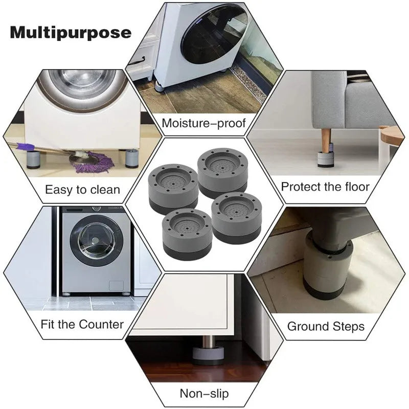 4個裝防震腳墊橡膠墊防滑靜音通用洗衣機冰箱支撐避震器洗衣機支架