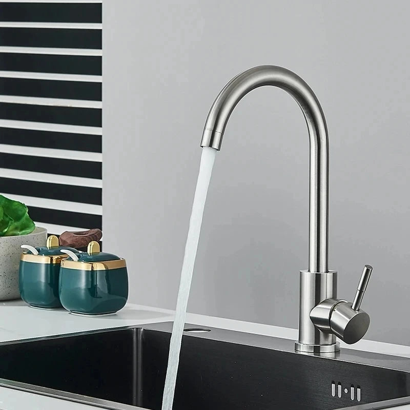 Matte Kitchen Faucet Deck Sinks Faucet High Arch 360 Degree Swivel Cold Hot Mixer Water Tap - Daisan Mart