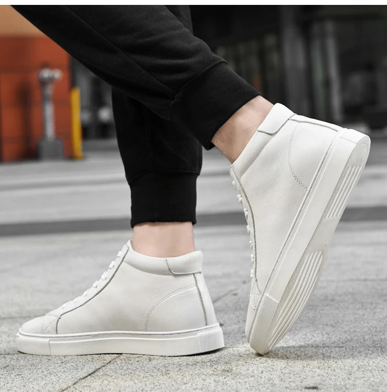 Giày Da Thật Cao Cổ Nam Trượt Ván Size Lớn 48 49