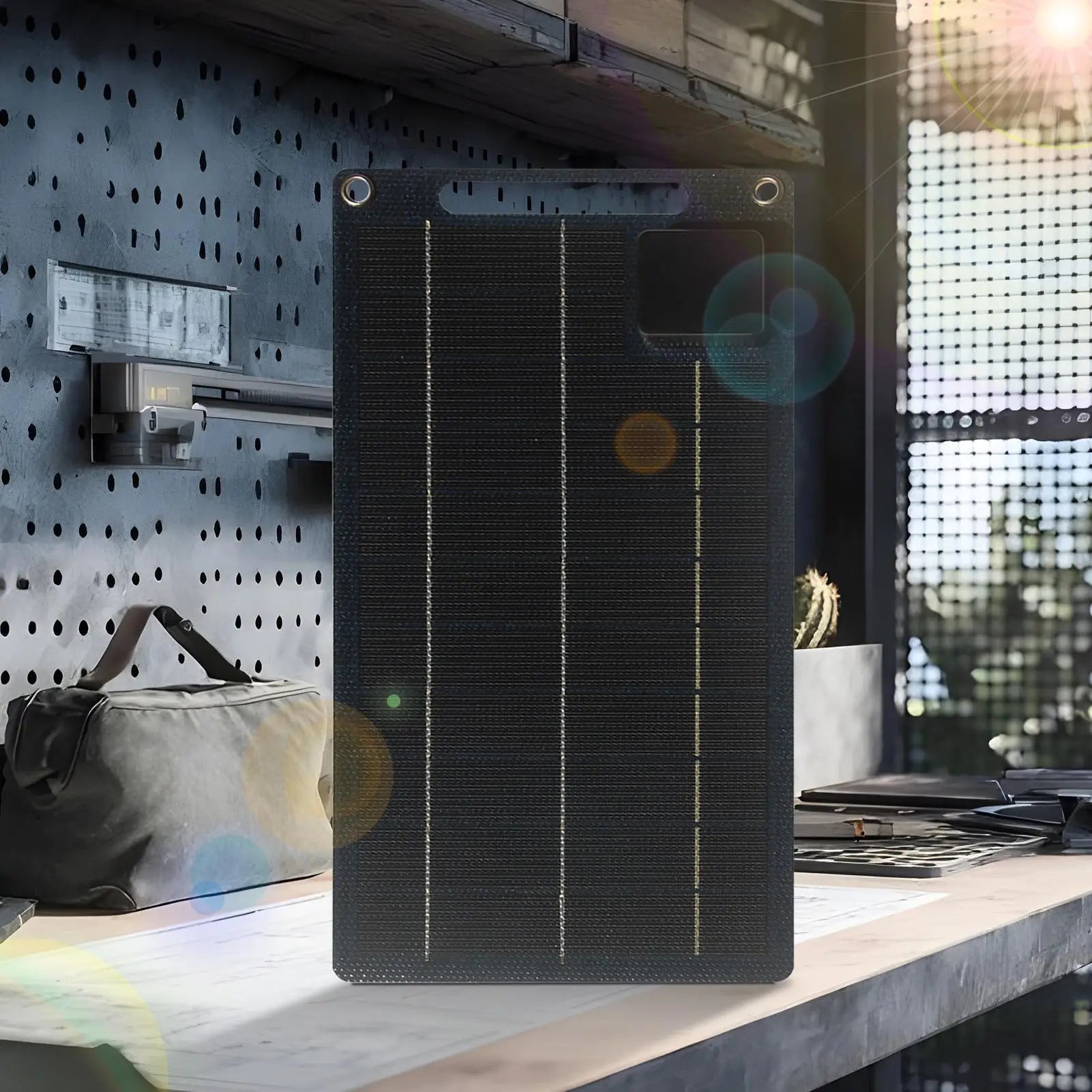 Pin Năng Lượng Mặt Trời 100W Sạc Điện Thoại Dã Ngoại