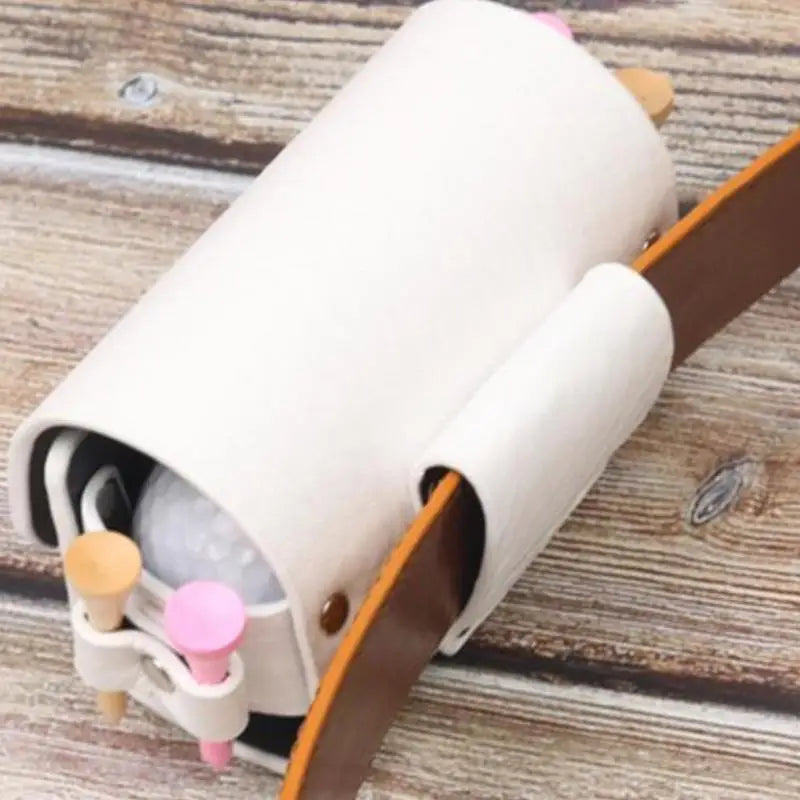 PU Leather Golf Fanny Pack - Holds 2 Balls &amp; 4 Tees