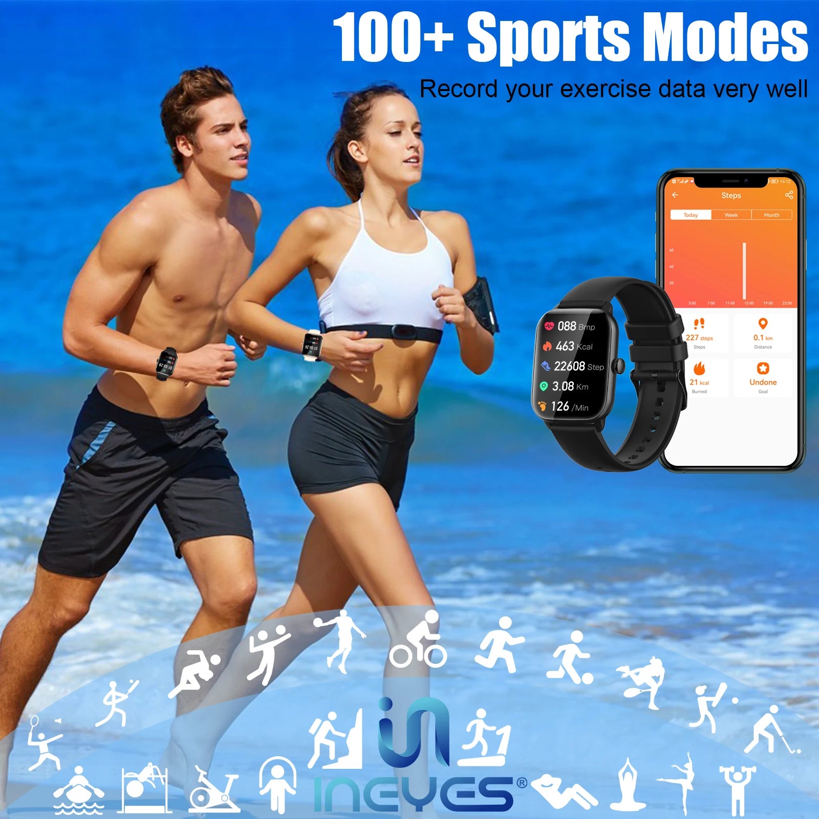 Đồng Hồ Thông Minh EIGIIS 1.9” Chống Nước Đa Năng