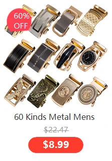 Men's Multi-Color Leather Belt 3.5cm With Automatic Buckle