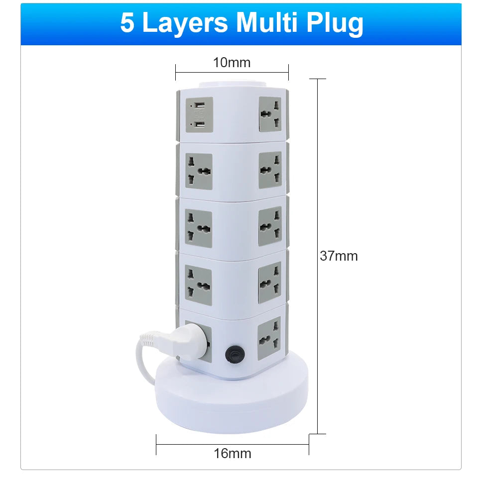 Tháp Ổ Cắm Đa Năng OMCH, 4 USB, Chống Quá Tải
