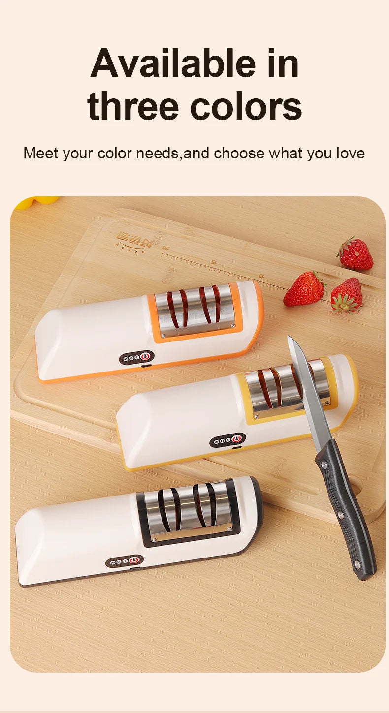 4 speed multi-function electric knife sharpener for kitchen.
