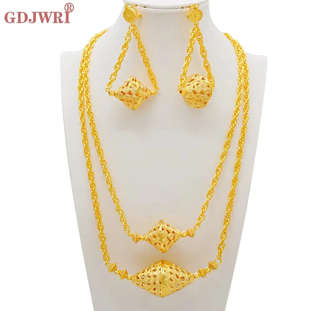 Luxurious Dubai Gold Jewelry Set - For Women