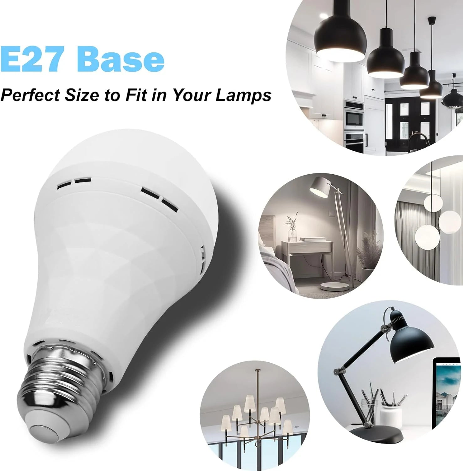 E27 USB Rechargeable LED Bulb Touch, Light Adjustment