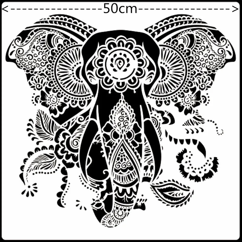 50*cm size diy craft mandala mold for painting stencils stamped photo album embossed paper card on wood, fabric, wall