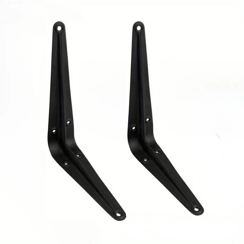 2PCS Shelf L-Brackets 8 Inch Floating Shelf Bracket Heavy Duty Black Steel for Decorative Wall Mount Joint Angle with Screws