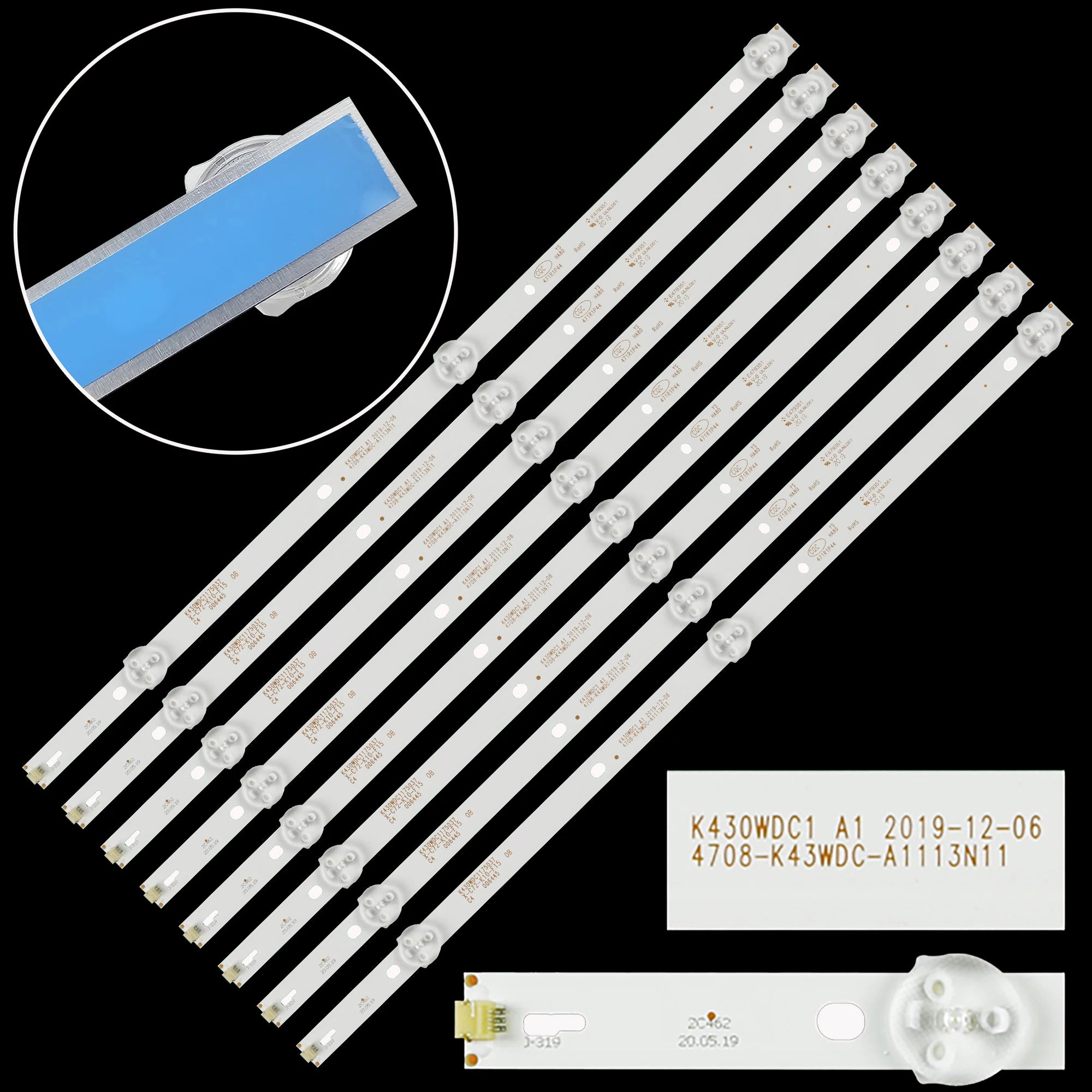 3-Bulb LED Strip for 43-Inch TV - Code K43WDC-A3113N11