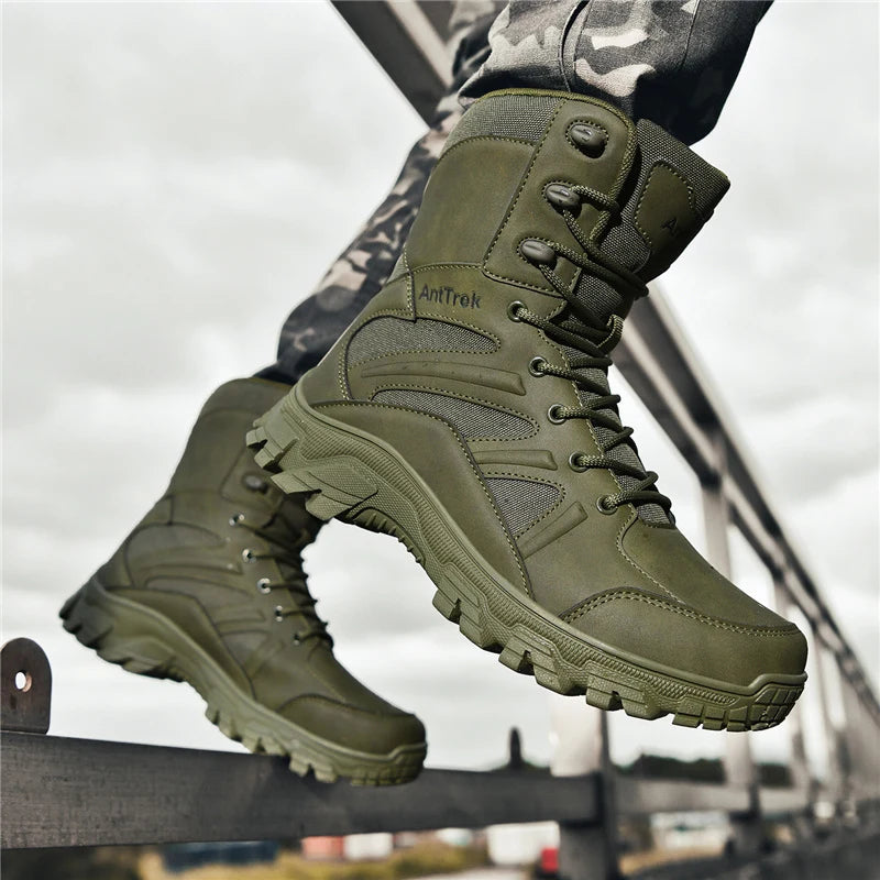 Men's Fashion Boots - Motocross Style High-Top Boots