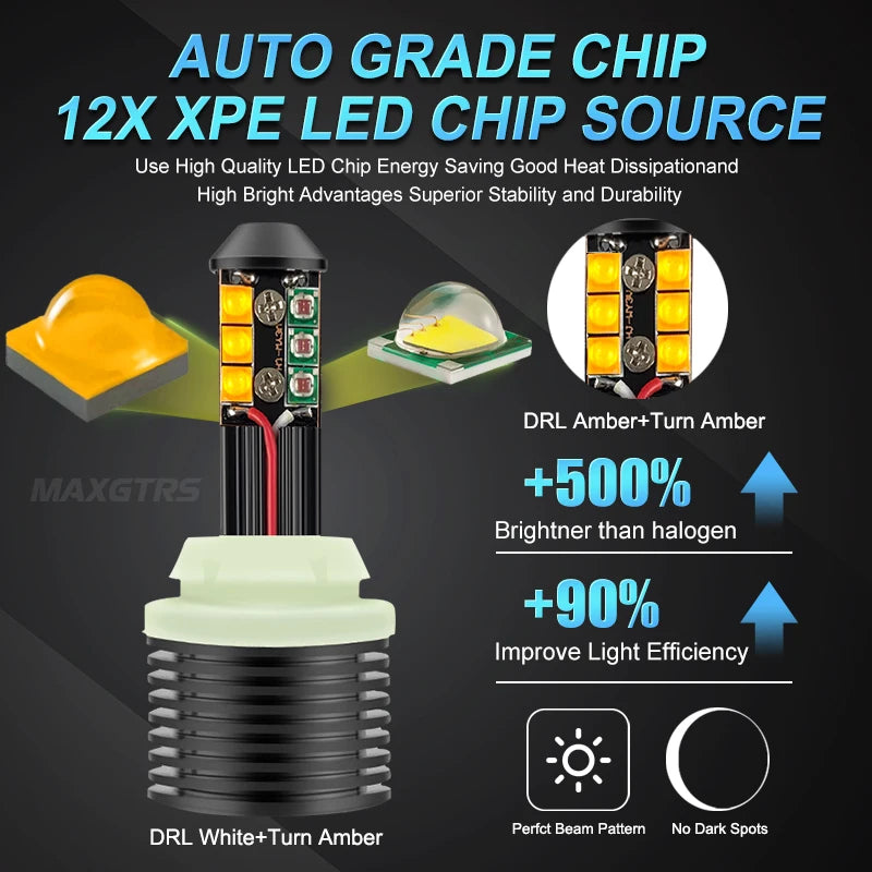 Canbus 12SMD Error-Free Color Changing LED Car Light Bulbs