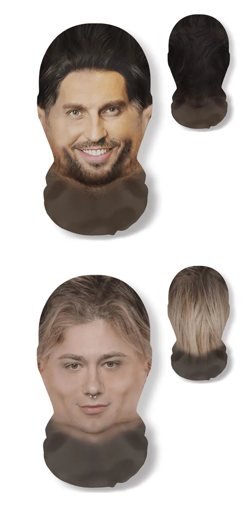 3D Printed Real Person Mask Funny 360 Degree Full Face Masks Cosplay Internet Celebrity Props Elastic Mesh Balaclava Headcovers