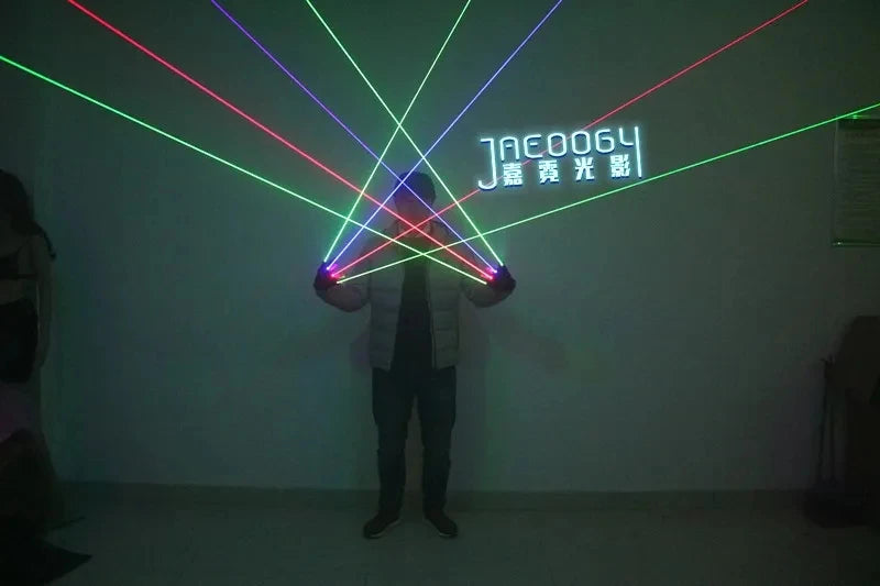 DJ Laser Gloves RGB 2in1 LED Stage Party Lights
