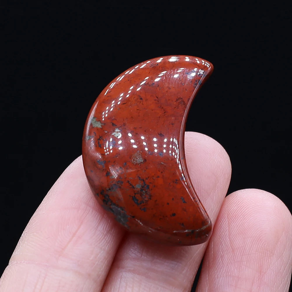 Feng Shui Rose Quartz Natural Stone Moon Statue