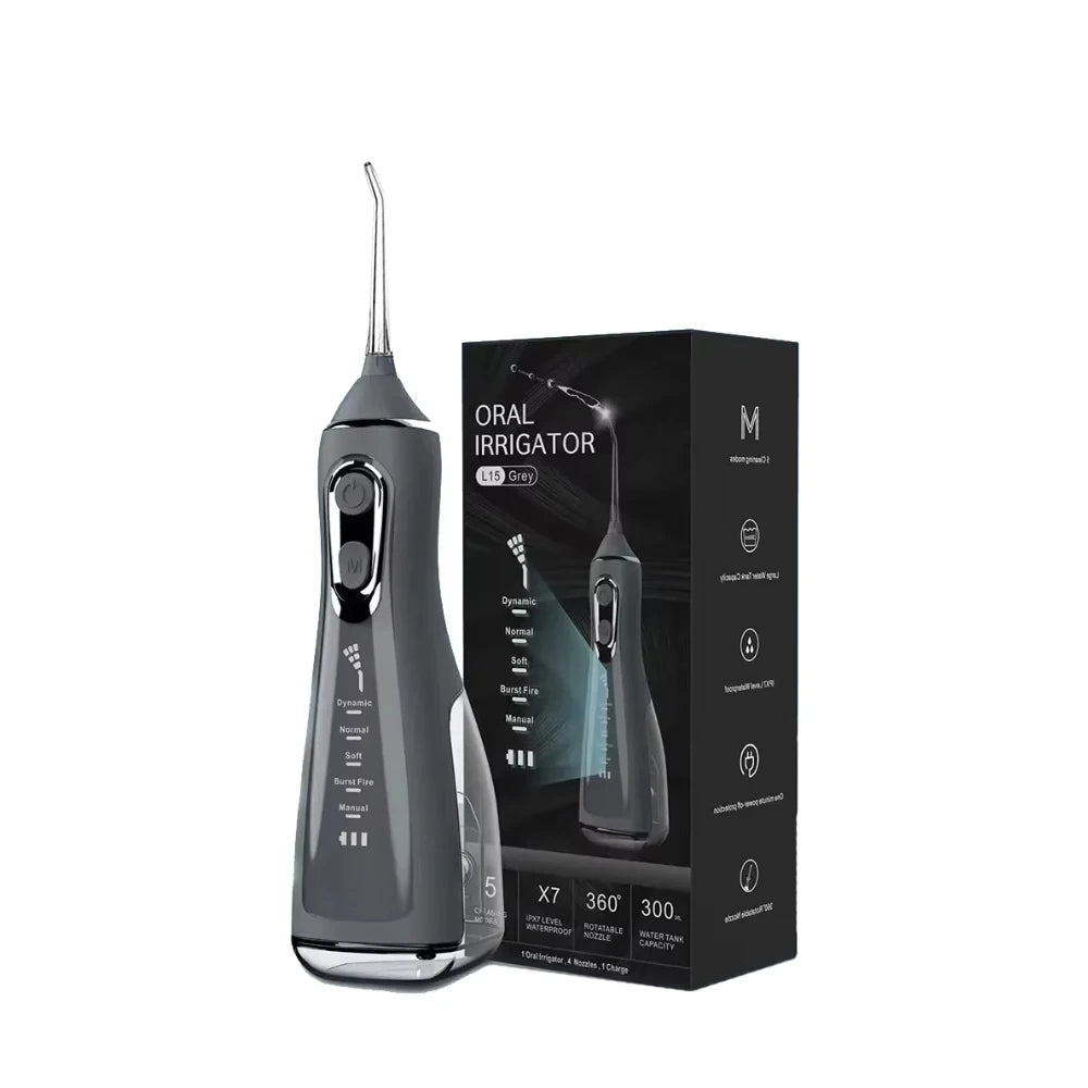 Oral Irrigator Portable Water Flosser Dental Pick 5 Modes 360° Rotated Jet For Cleaning Teeth Thread Floss Mouth Washing Machine - Daisan Mart